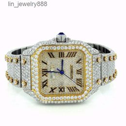 Venta al por mayor de relojes de diamantes reales de moisannita triturados con hielo de 195 a 205 mm de longitud de banda adecuados para hombres y mujeres