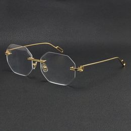 Groothandel verkopen optische gift eyewear accessoires mode zonnebril frames kat oog oogglazen grote vierkante glazen met doos c decoratie 18k gouden man en vrouw