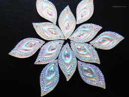 Steentjes groothandel-naaien op plaksteen edelstenen ab color navette oog vorm 15 * 30mm hars kristal oogverblindend 15pcs / lot1