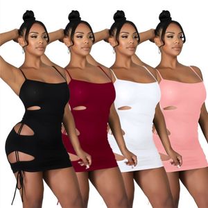 wholesale sexy mini Y2k robe femmes gallus robes mode solide moulante de haute qualité élégant club de luxe porter des femmes vêtements d'été klw7365