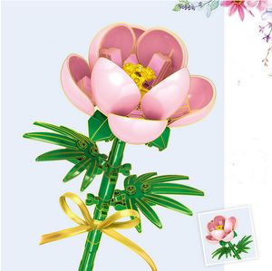 Expédition en gros Tous les articles wi Bouquets Série kits de fleurs Safran Hibiscus Bonsaï Blocs de construction MOC Plantes Modèle Briques Enfants DIY Jouets Cadeaux