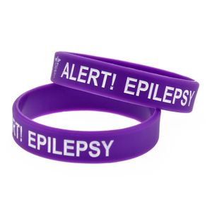 100 stks alert epilepsie siliconen rubberen armband 4 kleuren kind maat geweldig om te gebruiken in school- of buitenactiviteiten