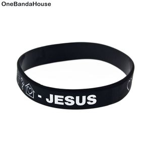 100 stks Love SAD Bid Jezus Siliconen Rubber Armband Zwart en Blauw Religieus Geloof Promotionele Gift