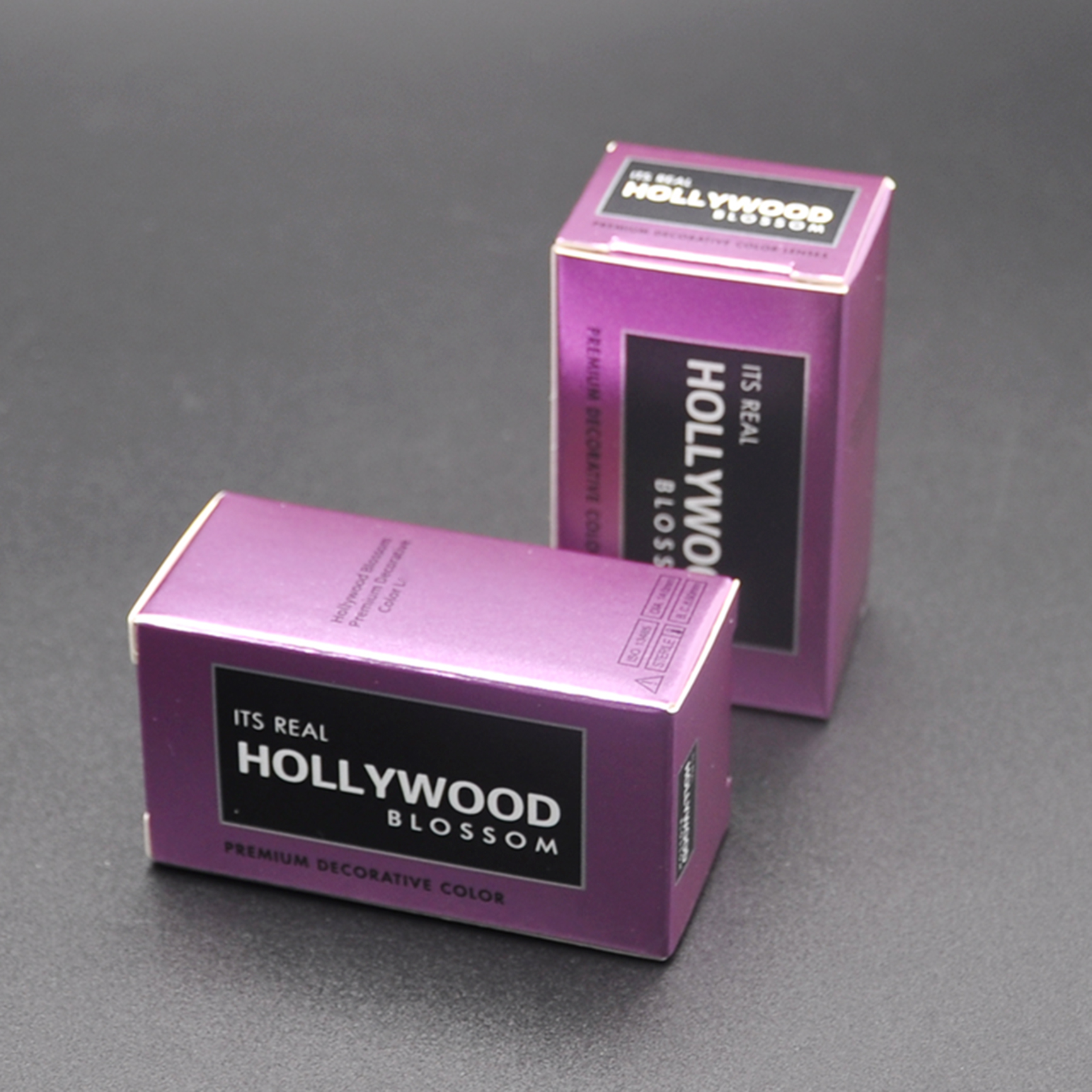 ハリウッドのフリーシッピングホールセールショップボックス20カラーアイコンタクトその本物のハリウッドブロッサムコンタクトパッキング複数の色の梱包ケースレンテDEコンタクトボックス