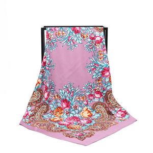 Groothandel - Shui Chinese stijl grote vierkante satijnen zijde zoals lichtgewicht sjaals haar slapende wraps voor vrouwen