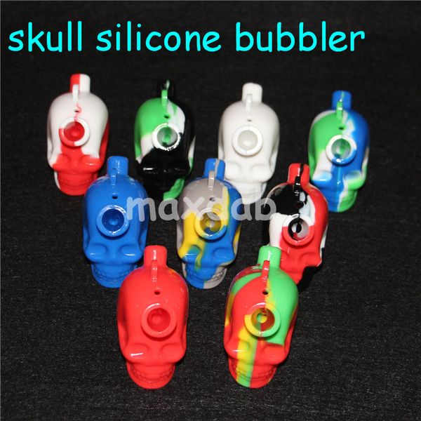 narguilés en gros crâne silicone barboteurs émoussés voyage bangs tuyau dab rig silicone barboteur plates-formes pétrolières verre conduites d'eau DHL