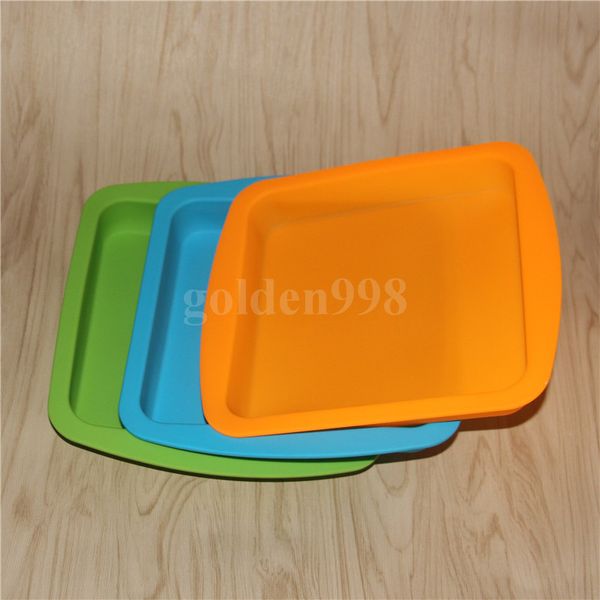 wholesale plat de cire de silicone casserole profonde forme carrée 8 