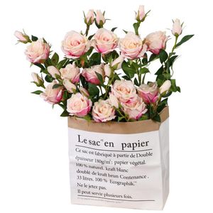 Groothandel zijde rose bloemen uit een stuk twee bloem hoofden 70cm hoogte kunstmatige roze bloem voor thuis tuin decoratie