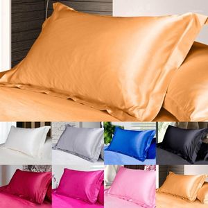 Kussensloop Groothandel- Silk Satin Cover Kussensloop Thuis Multicolor Simulatie van Pure Single Pillowcases 2022 Fashion 1