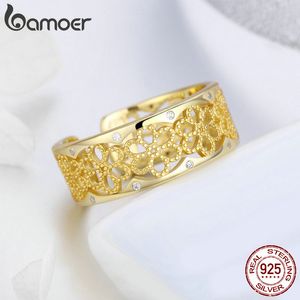 Groothandel- zilver vergulde kant charmante vinger ringen voor vrouwen verstelbare ring bruiloft verlovings sieraden anel