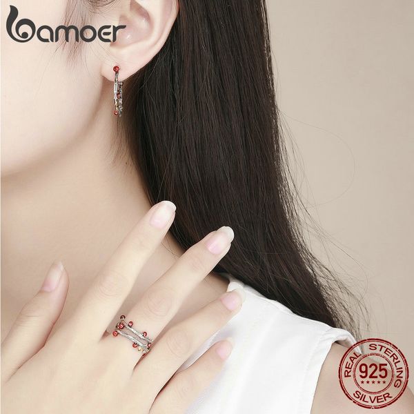 Wholesale-Silver Bijoux Set Réglable Automne Arbre Feuilles Branchez Doigt Bague Boucle d'oreille Mode Femmes Engagement Saint Valentin Cadeau de la Saint Valentin