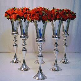 Supporto per fiori in metallo argentato all'ingrosso per la decorazione di centrotavola per tavola di nozze e decorazione per eventi Supporto per fiori Vaso floreale 335daotude