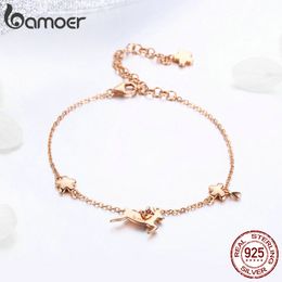 Großhandels-Silber laufender Elch-Hirsch-Roségold-Farben-Frauen-justierbare Kettenarmbänder für Frauen-edles Schmuck-Geschenk