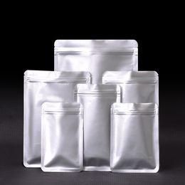 En gros argent scellant sous vide sac de papier d'aluminium sac de rangement sacs de nourriture réutilisables sacs avec fermeture à glissière ou collations haricots café fruits secs