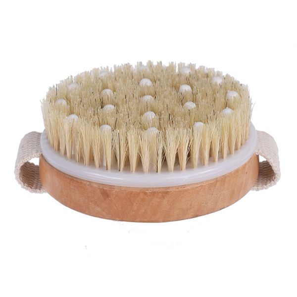 Brosse à poils naturels doux pour le corps et la peau, vente en gros, pour bain et douche, sans manche