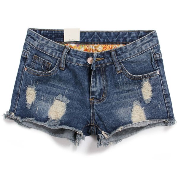Al por mayor-pantalones cortos flacos de Jean para mujer, puños enrollados elásticos casuales, mezclilla, tamaño vintage S-3XL W220326