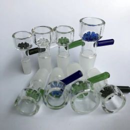 Bols en verre coulissant en gros 10mm 14mm 18mm avec bol de filtre en flocon de neige pour bangs en verre et bol à fumer en verre attrape-cendres LL