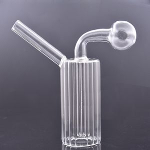 Gros petit verre brûleur à mazout Bong narguilé recycleur barboteur fumer conduite d'eau Dab Rig AshcatcherBongs plates-formes à main pour outils de fumer