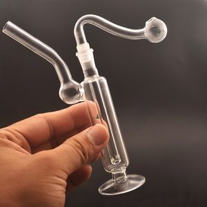 Gros petit brûleur à mazout en verre Bong narguilé conduites d'eau avec équilibreur de base Heady Recycler Dab Rig Ash Catcher Bongs avec tuyau de brûleur à mazout en verre mâle de 10 mm