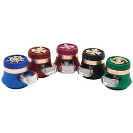 Atacado Fumar 63mm de Diâmetro 4 Camadas Capa de Moinho de Borracha Tinta de Liga de Zinco Moedor de Vidro Queimador de Óleo Tubos Acessórios para Fumar Moedores Triturador de Tabaco GR397