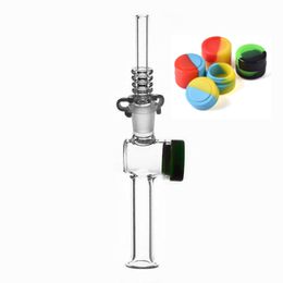 Groothandel ROOK ACCESSOIRES 14 mm 18 mm Glas NC Colleter Straw met Quartz Tip Smoking Water Oil Burner Dab Rig Bong Withs Siliconen Jar