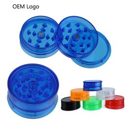 Vente en gros accessoires de fumage Couleur mixte Grindille en plastique 3 couches 40mm Diamètre Herb Grinders Tobacco pour fumeur