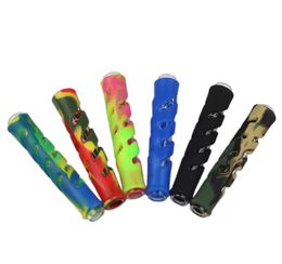 Verre à fumer en gros FDA silicone porte-cigarette One Hitter tabac pirogue tuyaux 90 cm fumée herbe tuyau accessoires