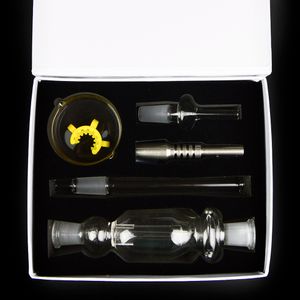 Gros Fumer Main Pipes Borosilicate Nector Collector Mini Bong En Verre Avec 14mm Titane Quartz En Céramique Nail Brûleur À Huile Dab Rigs Petit Tuyau D'eau NC Kits