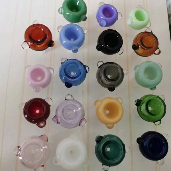 Pipes en gros colorées mâles 14mm 18mm Heady Slides Bol à bulles en verre Pièces de narguilé Entonnoir Joint Accessoires pour fumer Poignée Tuyau en verre Bong Dab Rigs