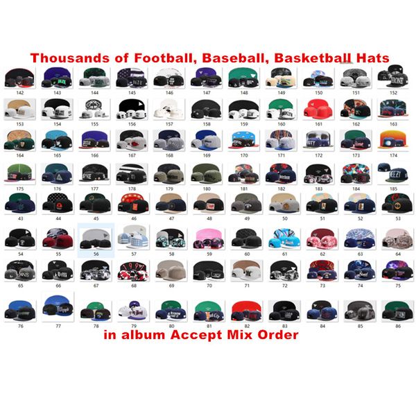 Vente en gros Snapback Blank Hats Customized Baseball Cheap Fitted Caps Hat pour hommes et femmes Sports Hats Accept Mix Order