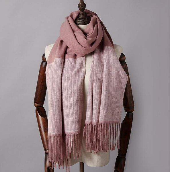 Gros-doux laine cachemire écharpe automne femme et hiver chaud épaississement cachemire à carreaux pompon britannique châle