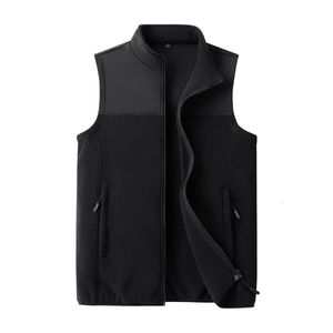 Gros softshell veste polaire gilet hommes 100 polyester coupe-vent noir grande taille 8XL 240301