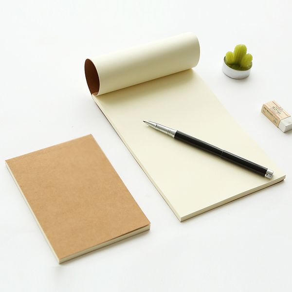 Venta al por mayor - Color sólido kraft cubierta cuadernos cuaderno en blanco 2017 libro de bocetos caderno escolar en bruto no libro garabateo bloc de notas cuadernos de bocetos