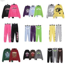 Wholesale Spider Hoodies Young Thug 555555 Angel Pullover Red Sweat à capuche Pantalons Men Sp5ders Impression Sweats Sweats Top Quality
