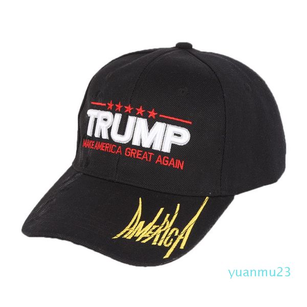 Al por mayor-Gorra deportiva Carta Bandera americana Bordado Sombrero de algodón ajustable Sombreros Presidente Accesorios electorales