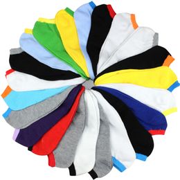 Groothandel - lente zomer mannen mode snoep kleur boot sokken mannelijke enkel sokken man sok slippers 20pcs = 10 pairs / lot