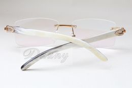 Groothandel-vierkante frames, T3524012 witte lenzen, natuurlijke gemengde hoorns, oogglassies: 56-18-140mm frames voor mannen en vrouwen