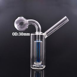 Groothandel Vierkante Glazen Oliebrander Bong Waterpijp Shisha Handgrootte Bubbler Roken Waterpijpen Dab Rig Asvanger met 30mm Oliebrander Pijp Roken Accessoires