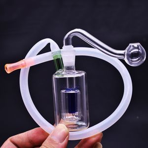 Tuyaux d'eau de bong de brûleur à mazout en verre carré en gros avec recycleur Mini Dab Rig Bongs à main avec tuyau et tuyau de brûleur à mazout en verre mâle de 10 mm prix le moins cher