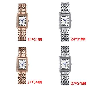 Groothandel vierkante horloge mode stijl originele gesp klok quartz batterij designer horloges voor vrouwen geschikt duurzaam orologio tank horloge diamanten sb070 C4