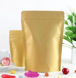 Groothandel opstaan ​​Kraft Paper ritssluiting Zelfafdichting Aluminium Folie Mylar Doypack Zipper zak Zakken Voedsel Snack Opslag herbruikbare zakken 100 stks /lot