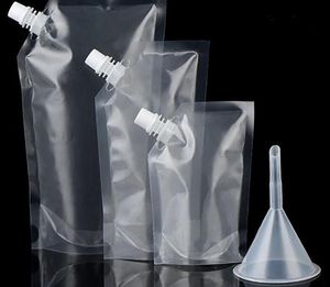 Wholesale stand-up plastic drink verpakking tas spuiten pouch voor drank vloeibare sap melk koffie