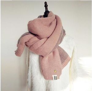 Groothandel- nietjes imitatie kasjmier lange sjaals vrouwen verse stijl winter dikke sjaals contrast kleur wol sjaals te koop