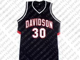 wholesale Stephen Curry # 30 Davidson College New Basketball Jersey Noir Cousu Personnalisé n'importe quel nom de numéro HOMMES FEMMES JEUNES JERSEYS DE BASKET-BALL