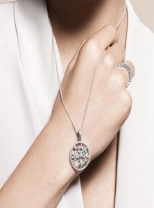 Groothandel in de serling Silver CZ Diamond Family Tree Hanger Ketting Ketting Logo Originele doos voor Crystal Necklace for Women Men7078634
