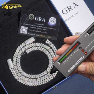 Groothandel Stock 10K 14K reële vaste goud vergulde moissaniet diamant originele Cubaanse linkketting ketting fijne sieraden 8 mm