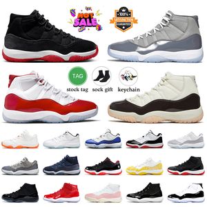 Cherry 11s Jumpman Cool Grey 11 basketbalschoenen 2024 Bred Velvet Midnight Navy DMP Low Yellow Snakeskin Pure Violet Space Jam Pink Dames Heren Sneakers Trainers