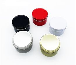 Boîtes de rangement en gros Poubelles Bougie Étain 5 oz Conteneurs Boîtier en métal pour Baume à lèvres sec, Camping, Party Favors SN4985