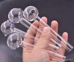 wholesale Tuyau de tube d'huile en verre Pyrex droit de 12 cm d'épaisseur de 2 mm épais et capiteux rouleaux compresseurs fumant tube d'huile tuyaux à main avec équilibreur coloré