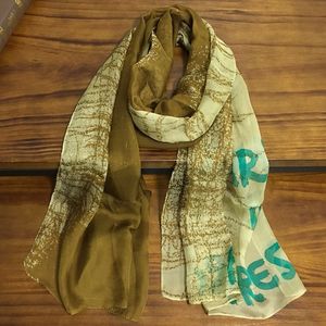 Groothandel-stijl vrouwen sjaal 100% zijde chiffon materiaal sjaals zomer print brief verloop patroon lange sjaal voor vrouwen maat 180cm - 65cm